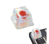 KeyCaps in resina- resinCamellia Rose Keycap, tastiera di gioco | resinafai -da -te epossidica ad alta trasparente camelia keycaps rose attraverso i tasti di tastie di profilo traslucidi, ES