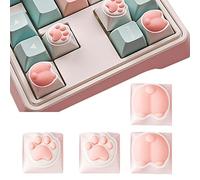 KeyCaps rosa - 4pcs Cat Paw e Butt KeyCaps | Tastiera meccanica | SET CINETTO keycap in silicone 3D PBT | Cap tastiera tastiera per gateron Kailh Cherry MX Cross Type Switch | Cap tastie di tas