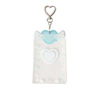 Keychaiin - Porta carte fotografiche Keychaiin, in acrilico, con copertura trasparente, adorabile porta carte fotografiche con maniche trasparenti, portatile per badge d'identità per ragazze
