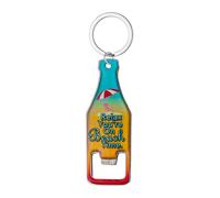 Keychain Bottle Opener, Magnetic Can Opening Keyring, Compact Pocket Tool, 3.46x1.18 Inches with Beach Pattern Design, Travel-Friendly Accessory for Car, Hiking, Fridge, Bar, Camping Use