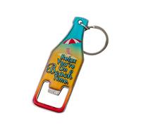 Keychain Bottle Opener, Novelty Magnetic Back Design with Compact Keyring Gear Tool, Sturdy Pocket Accessories for Wine, Travel, Fishing, Bartending, Car, Camping, Fridge Use, 3.46x1.18 inches