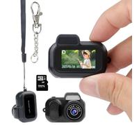 Keychain Camera, 1080P HD Mini Camera Keychain That Works, Key Chain Mini Photo/Video Camera, Retro Portable mini pixel camera with Eight Filters for Indoor Home Outdoor (128G)