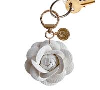 Keychain Charm - Bloom Wherever You Go | Leather Flower Shape Keyring Pendant Flower Keychains | Gift Givers & Nature Lovers, For Women Indoor Outdoor Traveling School Leisure Kids Boys Girls Teens Ad