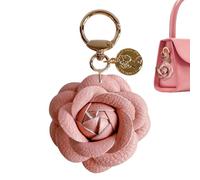Keychain Charm - Bloom Wherever You Go | Leather Flower Shape Keyring Pendant Flower Keychains | Gift Givers & Nature Lovers, For Women Indoor Outdoor Traveling School Leisure Kids Boys Girls Teens Ad