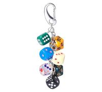 Keychain Charm, Dice Keychain, Retro Style Soft Texture Metal Alloy Lightweight Design Scratch Resistant, Fashion Decoration for Mobile Phone Travel Daily Men Women Backpack Family Birthday Friends