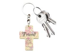 Keychain Cristiano - Taschia Di Legno Gesù, Ciondolo In Versi Della Bibbia Di Ispirazione, Accessorio Di Fede Religiosa | Spirituale Per Uomini Pastori Pastori Preghiera Della Scuola Di Laurea Di