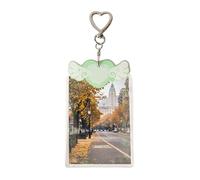 Keychain Del Supporto Per Fotocard - Protettore Della Scheda Trasparente Acrilico | Case Di Stoccaggio Glitter Per Foto Di ID Scolastico | Pendente Portatile Per Le Chiavi Dello Zaino | Regalo