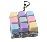 Keychain Fidget Toy - Mini 9 Key Clicker Keyring, Pendant Stress Relief Gadget for Focus and ABS Material Fidget Accessory for Men Women Boys Girls Teens Youth Son Daughter Family