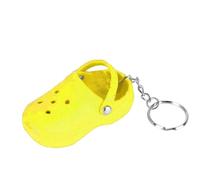 Keychain Mini Cute Silicone Portable Slipper Keychain for Schoolbag Handbag Gift Perfect for Backpack Decorations and Travel Accessories (Yellow)
