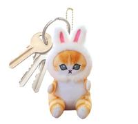 Keychain per gatto morbido per peluche - Keyring animale, supporto per tasti di gattino | Tornario di peluche per gatto, animale di peluche con un ciondolo portachiavi peluche con conigl