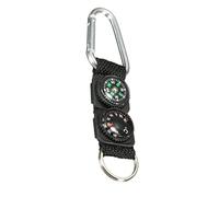 Keychain Pocket Bussola attrezzature, portachiavi portachiavi con moschettone, bussola portachiavi moschettone termometro mini strumento di sopravvivenza multifunzione per sport all'aperto