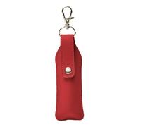 Keychaín - Porta rossetto portatile, in pelle PU, per labbra, olio e balsamo per labbra, per donne, ragazze, casa, viaggi, Rosso, Refer to description