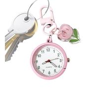 Keychain Watch, Small Portable, 1.2x2.6 In Glow Pendant, Women Clock Tool with Secure Grip, Daily Accessory for Travel Commuting Outdoor School Tote Backpack, Fashion Supply for Picnic Party Gathering