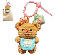 Keychains Zaino Orso - Portachiavi Orso Crochet, Portachiavi Portachiavi Portachiavi Animale Accessorio Elegante Accessori Crochet Fatto A Mano - Portatile Borsa Orso Portatile, Decorazione, rosa