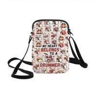 KEYCHIN Borsa a tracolla per batteria Amante della batteria Regali My Heart Belong To a Drummer Borsa a tracolla Drum Merchandise, Batteria Cb, Moda