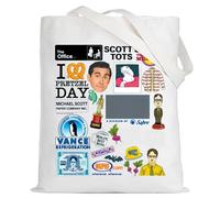 KEYCHIN Borsa da ufficio TV Show Tote Bag Michael e Dwight Fan Regali Ufficio Serie TV Borsa della spesa riutilizzabile Merchandise Ufficio