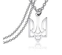KEYCHIN Collana con simbolo ucraino, ispirata al tridente ucraino, gioiello commemorativo per amici e familiari, Stainless Steel, Acciaio inossidabile, ucraino nk