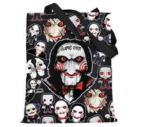 KEYCHIN Jigsaw Killer Tote Bag Puzzle Horror Fans Regali Gioco Sopra Borsa a tracolla Billy The Puppet Merch, Saw Tb