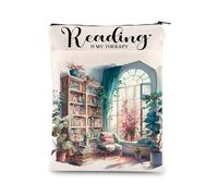 KEYCHIN Reading Is My Therapy Libro Manica Libro Nerd Bookish Regali Reading Club Copertina Libro Bibliofilo Regali Bookworm Libro Club Citazione Regali (Reading Therapy BS)