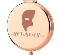 KEYCHIN Specchio tascabile con maschera fantasma musicale, regalo per teatro musicale, con scritta "All I ask of you", compatto