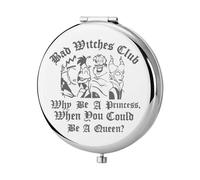 KEYCHIN Villains Club - Specchio tascabile per fan della Regina del male e regali per i fan di Bad Witches Club When Be A Princess When You Could Be A Queen, Compact Makeup Mirror (Strege cattive)