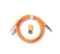 Keychron Cavo per tastiera meccanica di tipo C + adattatore da tipo A a tipo C, Geek a doppia guaina, 100 cm - Arancione