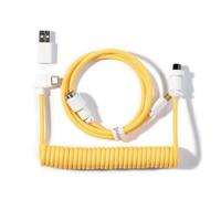 Keychron Coiled Aviator Cable - Cavo a spirale per tastiera meccanica gialla - Angular