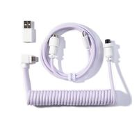 Keychron Coiled Aviator Cable - Cavo a spirale per tastiera meccanica Light Purple - Angular