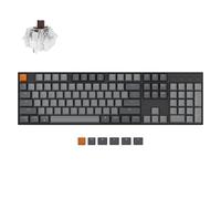 KeyChron K10 Full Size 104 Tasti Bluetooth Wireless/USB Tastiera da gioco meccanica per Mac con Gateron G Pro Brown Switch/Multitasking/White LED Backlight Computer tastiera per laptop Windows