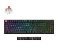Keychron K10 QMK Tastiera meccanica wireless, 104 tasti, tastiera da gioco con telaio in alluminio, interruttore super rosso pre-lubrificato con retroilluminazione RGB per Mac Windows