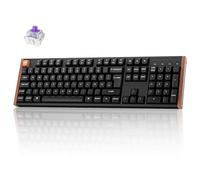 Keychron K10HE, tastiera da gioco wireless, layout ISO 100%, interruttore magnetico Gateron Nebula, programmabile, telaio in alluminio e legno, per Mac e Windows, edizione speciale (nero)