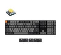 Keychron K5 QMK Tastiera da gioco meccanica wireless ultra-sottile, layout completo, 104 tasti con interruttore a banana, retroilluminazione a LED bianca, tastiera Bluetooth ricaricabile con cavo, per