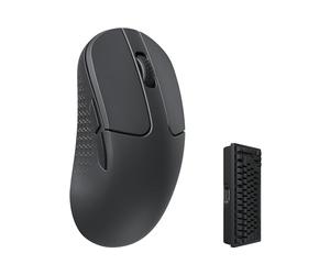 Keychron M3 - Mini mouse senza fili, sensore PAW3395 con tasto macro programmabile 26.000 DPI, 4000 Hz 2.4 GHz Bluetooth 5.1, 55 g, design ergonomico ultra leggero, colore: Nero