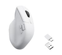 Keychron M6-A3 Mouse Wireless Ergonomico con Scroll Magnetico Infinito, 4K Polling, Bluetooth/2.4G/USB, Sensore PixArt, 9 Tasti Programmabili, Ideale per Lavoro e Gaming - Bianco