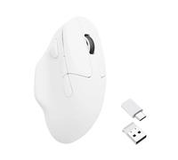 Keychron M7 Mouse senza fili per computer, 26K DPI ottico, 2,4 GHz/Bluetooth/Cavo con pulsante Macro 63g leggero ed ergonomico, fino a 70 ore di lavoro per laptop macOS/Windows - Bianco