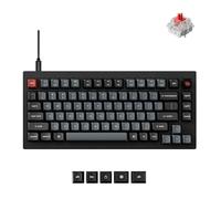 Keychron V1 8K 75% Tastiera meccanica cablata, programmabile tramite QMK/VIA, interruttori Super Red swappabili, frequenza di campionamento 8000 Hz, LED RGB per Mac, Windows e Linux