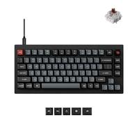 Keychron V1 8K 75% Wired tastiera meccanica con manopola, QMK/VIA programmabile, hot-swap con switch Keychron Super Brown, frequenza di polling 8000 Hz, retroilluminazione RGB per Mac Windows Linux