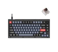 Keychron V1 - Manopola per tastiera meccanica con cavo, layout 75%, programmabile QMK/VIA, con interruttore Keychron K Pro, marrone, compatibile con Mac, Windows, Linux (nero satinato, traslucido)