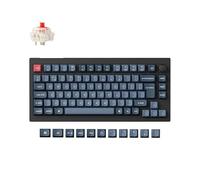Keychron V1 MAX Tastiera Meccanica Wireless, layout al 75% QMK/VIA programmabile con Hot-swappable Gateron Jupiter Red Switch compatibile con Mac Windows Linux - Versione con manopola (ISO/ITA)