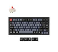 Keychron V1 MAX Tastiera Meccanica Wireless, layout al 75% QMK/VIA programmabile con Hot-swappable Gateron Jupiter Red Switch compatibile con Mac Windows Linux - Versione con manopola (ISO/ITA)