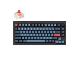 Keychron V1 MAX Tastiera Meccanica Wireless, layout al 75% QMK/VIA programmabile con Hot-swappable Gateron Jupiter Red Switch compatibile con Mac Windows Linux - Versione con manopola (ANSI/US)