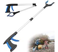 Keyck Pinza Telescopica 81cm Pinza Prensile Alluminio Raccogli Oggetti Pieghevole Allungabile Testa Rotante a 360 Gradi Raccoglitore di Immondizia Mascella Antiscivolo Pinze da Giardino