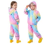 Keyck Tuta Impermeabile Bambino Bambina Giacca & Pantaloni 2 Pezzi 1-7 Anni | Impermeabili con Cappuccio & Striscia Riflettente, Leggero Traspirante, Completo Abbigliamento Stampe Cartone Ragazze Ragazzi
