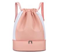Keyck Zaino Palestra Donna Sacca Sportiva Impermeabile Borsa Coulisse con Scomparto Scarpe e Scomparto Bagnato, Ragazza Resistente Zainetto Zainetti per Sport Viaggio Scuola Spiaggia Nuoto, Rosa