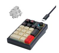 KEYCOOL K19 Tastiera numerica wireless, tastiera numerica meccanica sostituibile a caldo Bluetooth 5.0/2.4GHz, manopola RGB multifunzione tastiera numerica per computer portatile Mac Win iOS Android