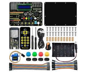 KEYESTUDIO Inventor Starter Kit for Arduino ESP32, Hardware Comes Pre-Connected, Easy to Get Started Coding and Electronics, 15 Modules, 30 Projects(with ESP32)