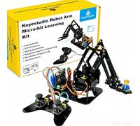 KEYESTUDIO Robot Arm Assembly Kit per BBC Microbit V2(Not Include), 4 Assi Braccio Robotico Meccanico in Metallo Completo, Kit Robot Fai da Te Kit Braccio Robot