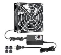 KEYFANCLUB Ventola per computer piccola da 80 mm con spina AC, 110 V, 120 V, 220 V, 240 V, con regolatore di velocità, raffreddamento per PC da gioco, modem, armadio, terrario, serra