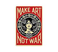 KEYGAMER Make Art Not War Targa in metallo, Vintage Targa Poster Garage Bar Home Wall Decor 20 x 30 cm