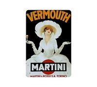 KEYGAMER Old Poster - ad For Martini Vermouth Targa in metallo, Vintage Poster Garage Bar Home Wall Decor 20 x 30 cm